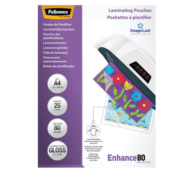 Lamineerhoes Fellowes A4 2x80micron glans 25 stuks