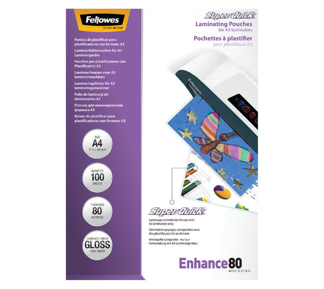Lamineerhoes Fellowes A4 Superquick 2x80micron 100 stuks