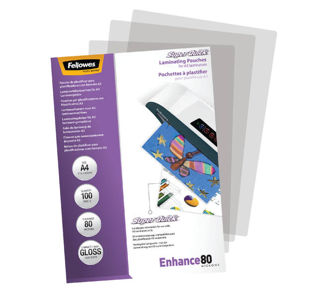 Lamineerhoes Fellowes A4 Superquick 2x80micron 100 stuks