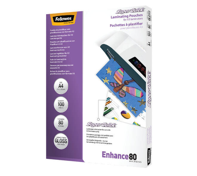 Lamineerhoes Fellowes A4 Superquick 2x80micron 100 stuks