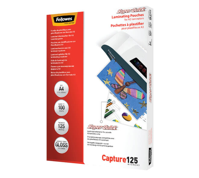Lamineerhoes Fellowes A4 Superquick 2x125micron 100 stuks