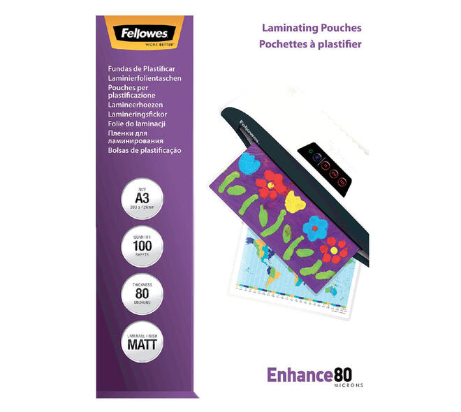 Lamineerhoes Fellowes A3 2x80micron mat 100 stuks