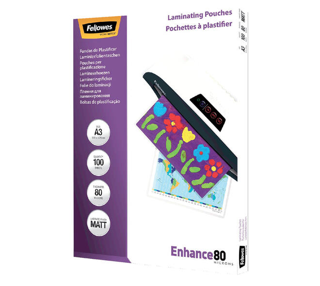 Lamineerhoes Fellowes A3 2x80micron mat 100 stuks