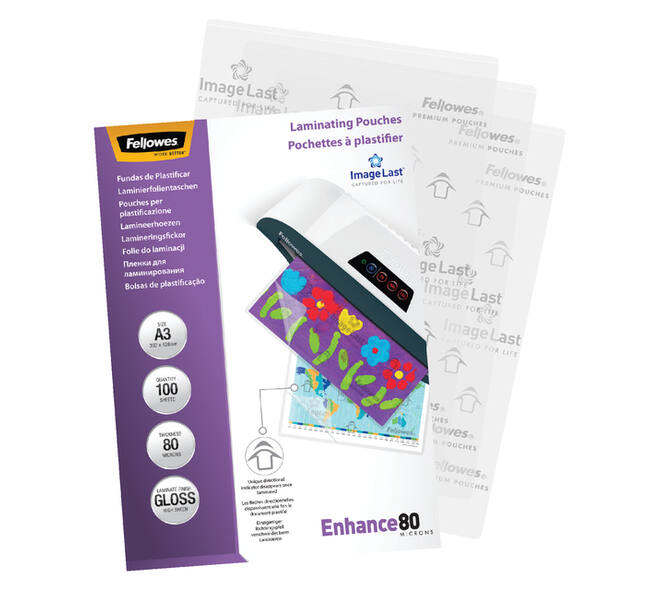 Lamineerhoes Fellowes A3 2x80micron glans 100 stuks