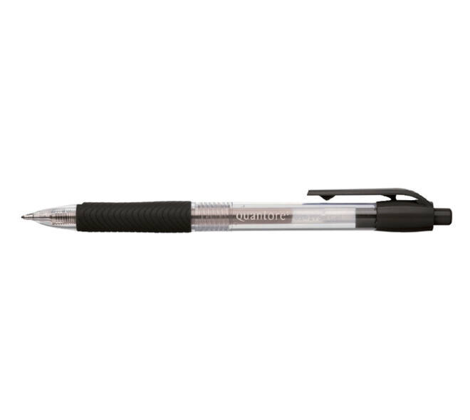 Gelschrijver Quantore gripdrukknop 0.7mm zwart