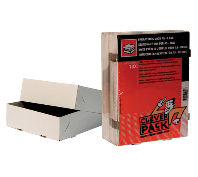 Paraatdoos CleverPack A5 218x155x55mm voor 500 vel wit pak à 10 stuks
