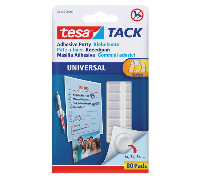 Kneedgum tesa® TACK Universal zelfklevend 80 pads