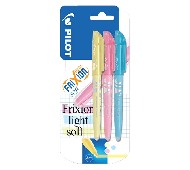 Markeerstift PILOT friXion light soft pastel assorti blister à 3 stuks