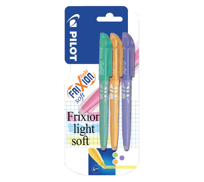 Markeerstift PILOT friXion light soft assorti blister à 3 stuks