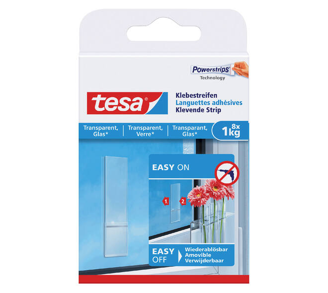 Kleefstrips tesa® dubbelzijdig transparant 1kg 8 stuks 8 stuks