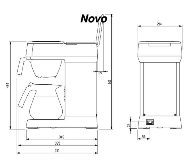 Koffiezetapparaat Bravilor Novo inclusief glazen kan