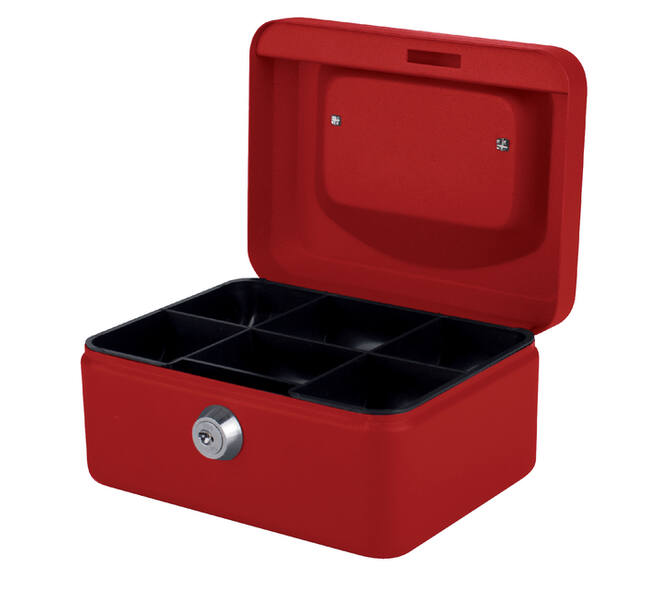 Geldkist Quantore 150x115x80mm rood