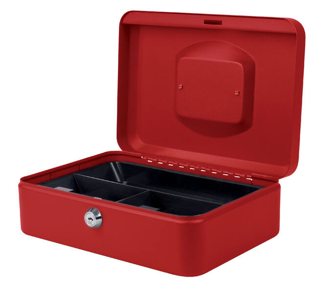 Geldkist Pavo 250x180x90mm rood