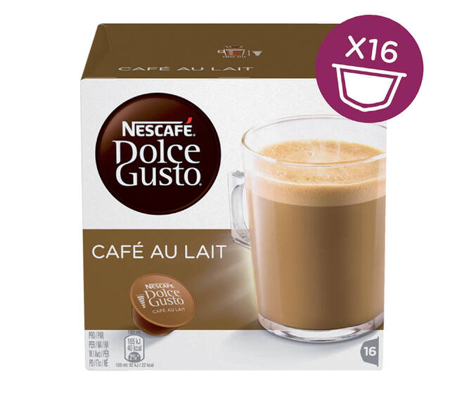 Koffiecups Dolce Gusto cafe au lait 16 stuks