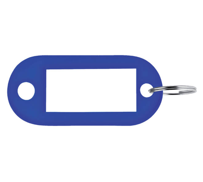 Sleutellabel Pavo kunststof blauw 100 stuks