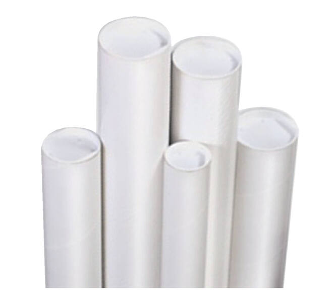 Verzendkoker CleverPack A1 650x50x1.5 met doppen wit pak à 5 stuks
