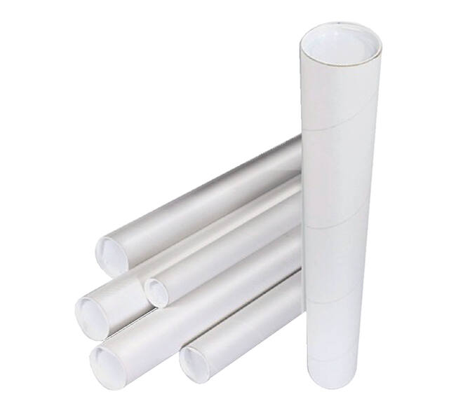 Verzendkoker CleverPack A2 450x50x1.5 met doppen wit pak à 20 stuks