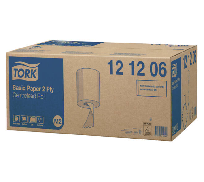 Poetspapier Tork M2 Basic Universal 2-laags 160m wit 121206