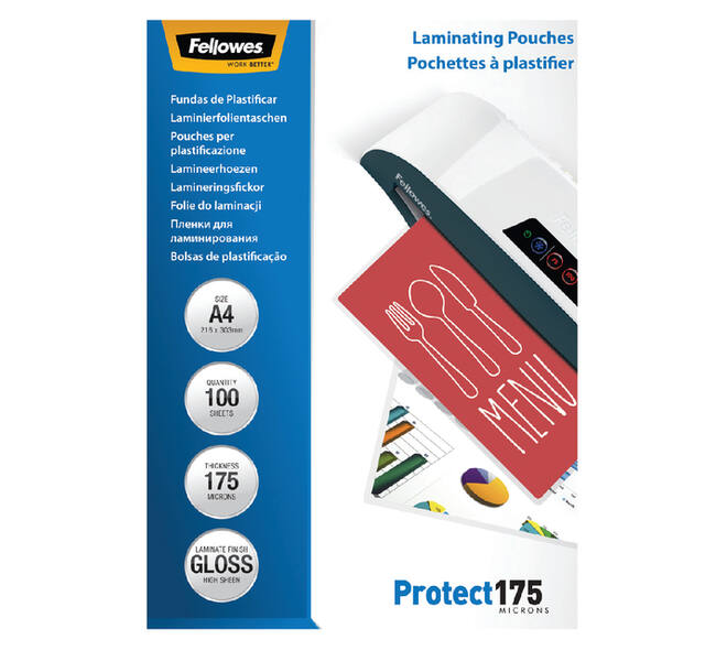 Lamineerhoes Fellowes A4 2x175micron glans 100 stuks
