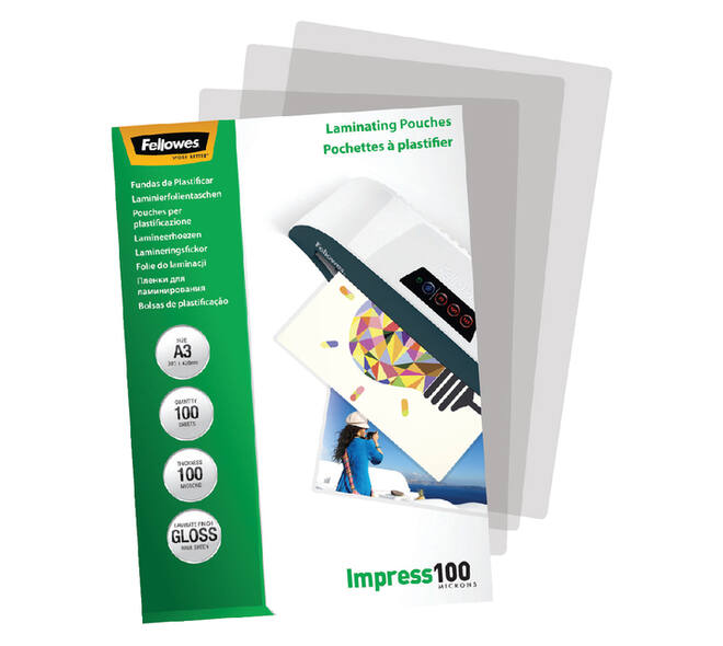 Lamineerhoes Fellowes A3 2x100micron glans 100 stuks