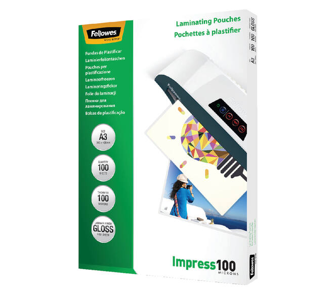 Lamineerhoes Fellowes A3 2x100micron glans 100 stuks