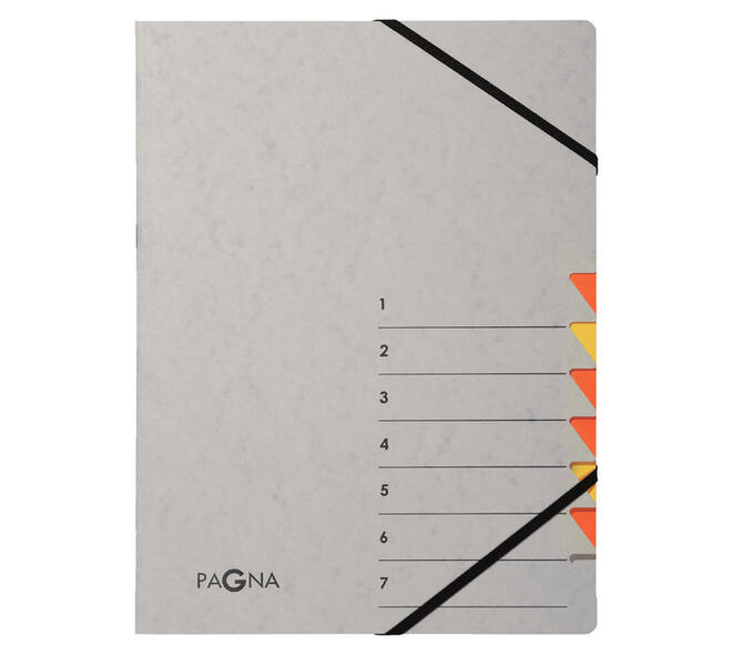 Sorteermap Pagna Easy A4 7 tabs geel/oranje