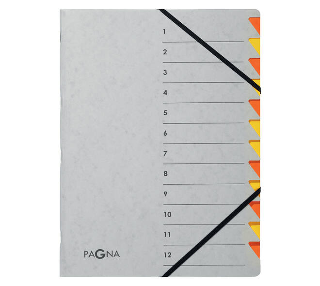 Sorteermap Pagna Easy A4 12 tabs oranje/geel