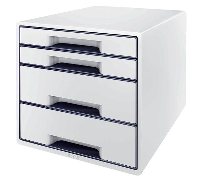 Ladenblok Leitz WOW CUBE A4 maxi 4 laden wit/grijs