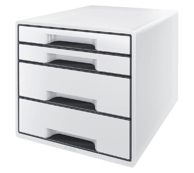 Ladenblok Leitz Wow CUBE A4 maxi 4 laden wit/zwart