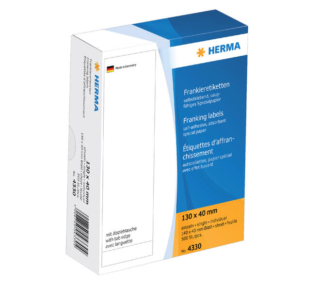 Frankeeretiket HERMA 4330 130x40mm 500 stuks