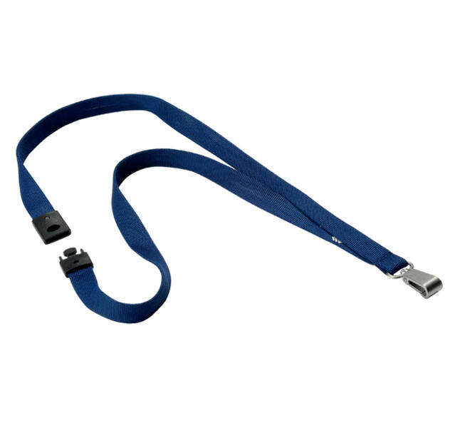 Textielkoord Durable 8127 met karabijnhaak nachtblauw 10 stuks