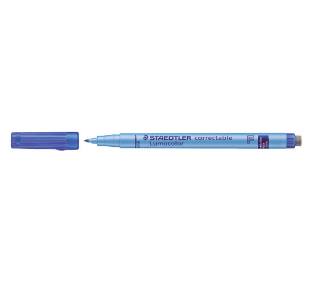 Viltstift Staedtler Lumocolor 305 non permanent correctable F blauw
