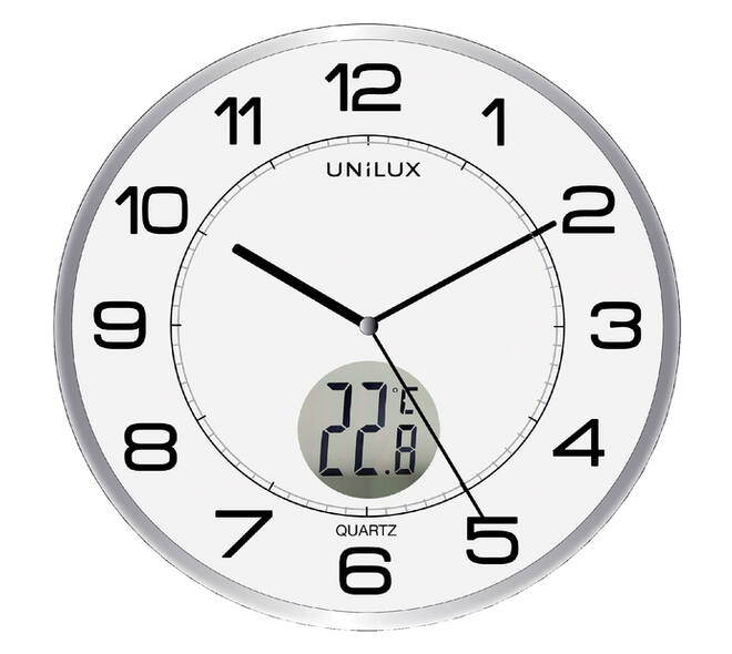 Wandklok Unilux Tempus Ø 30.5cm lichtgrijs/wit