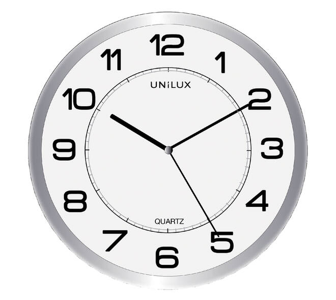 Wandklok Unilux Magnet Ø 30.5cm lichtgrijs/wit