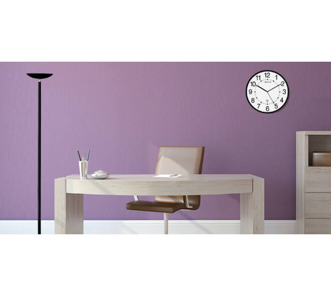 Wandklok Unilux Wave radio controlled Ø 30cm zwart/wit