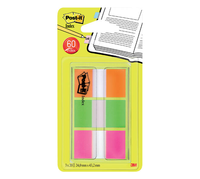 Indextabs Post-it 680 24mmx43.2mm assorti 60 tabs