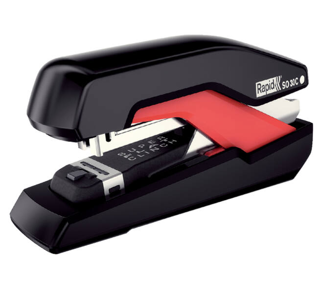 Nietmachine Rapid SO30c halfstrip 30vel 24/6 zwart/rood