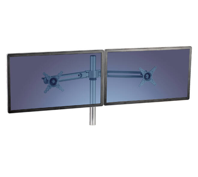 Zit-Sta monitorarm Fellowes dubbel zwart