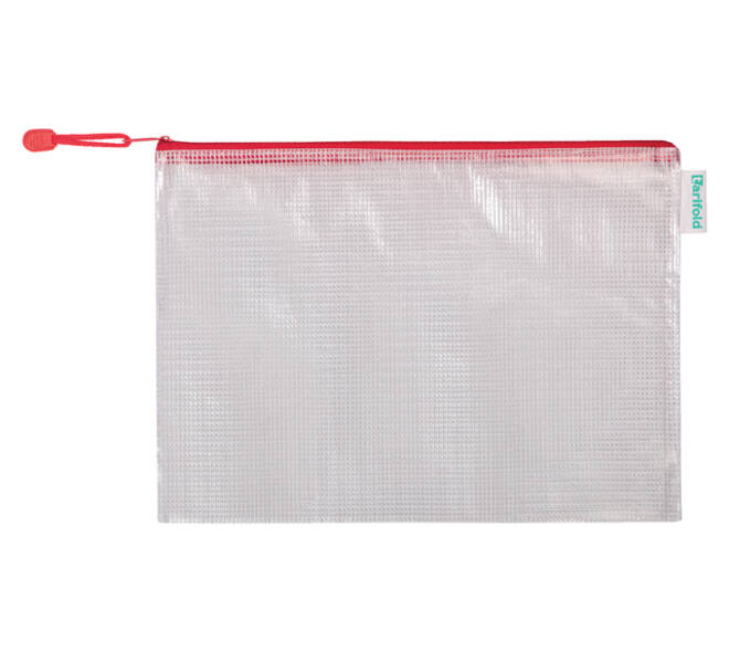 Opbergtas Tarifold met rits 330x240mm PVC rood