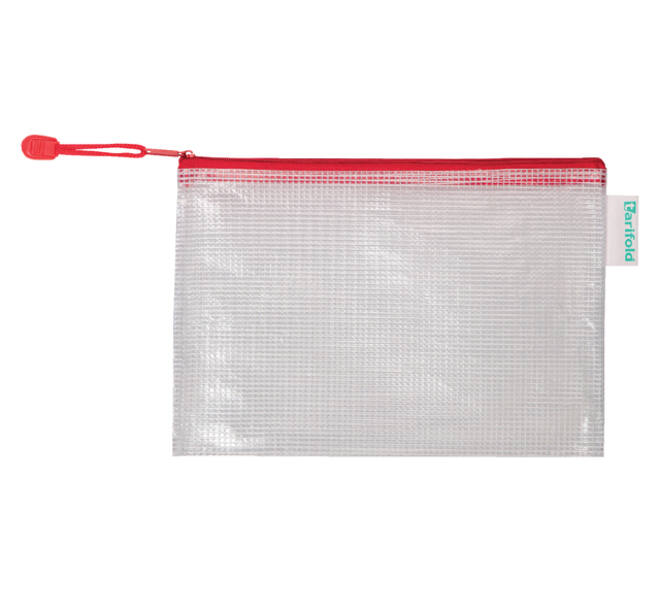 Opbergtas Tarifold met rits 235x165mm PVC rood