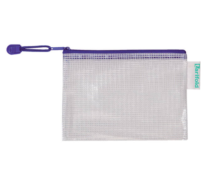 Opbergtas Tarifold met rits 175x125mm PVC blauw