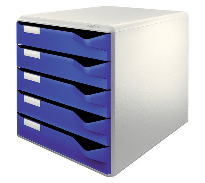 Ladenblok Leitz A4 5 laden blauw/wit
