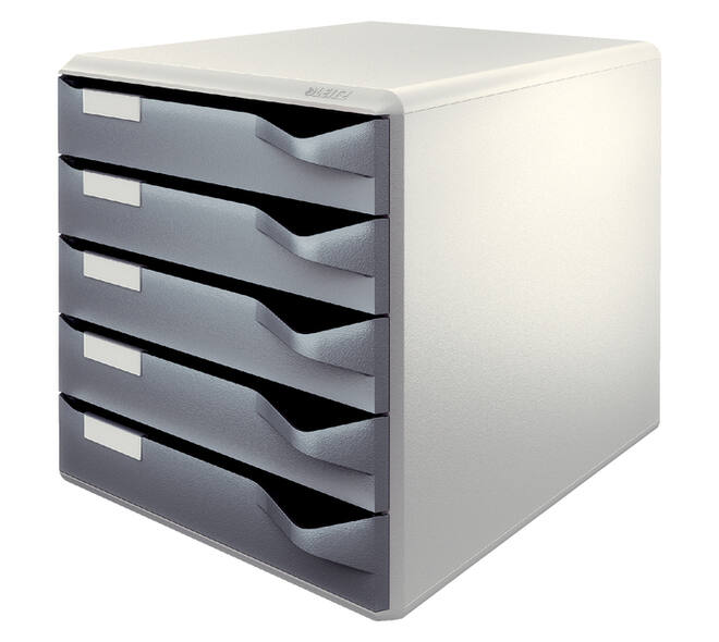Ladenblok Leitz A4 5 laden donkergrijs/wit