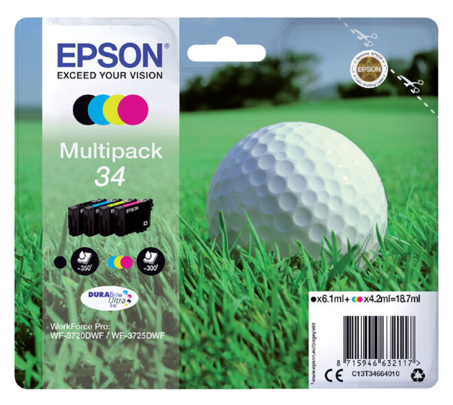 Inktcartridge Epson 34 T3466 zwart + 3 kleuren