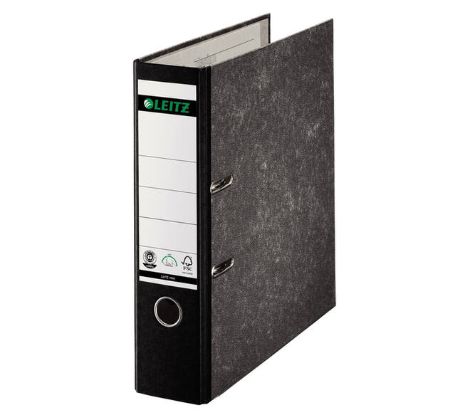 Ordner Leitz 1080 klassiek gewolkt 180° 80mm karton A4 zwart