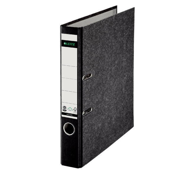 Ordner Leitz 1050 klassiek gewolkt 180° 50mm karton A4 zwart