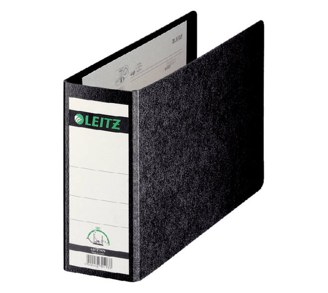 Ordner Leitz 1076 180° zonder sleuven en randbeschermers 77mm karton A5 zwart