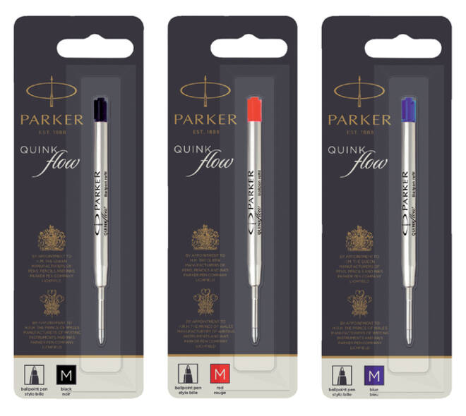 Balpenvulling Parker Quinkflow medium zwart blister à 1 stuk