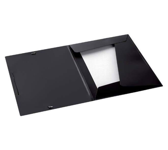 Elastomap Djois college file A4 3 klepppen PP zwart