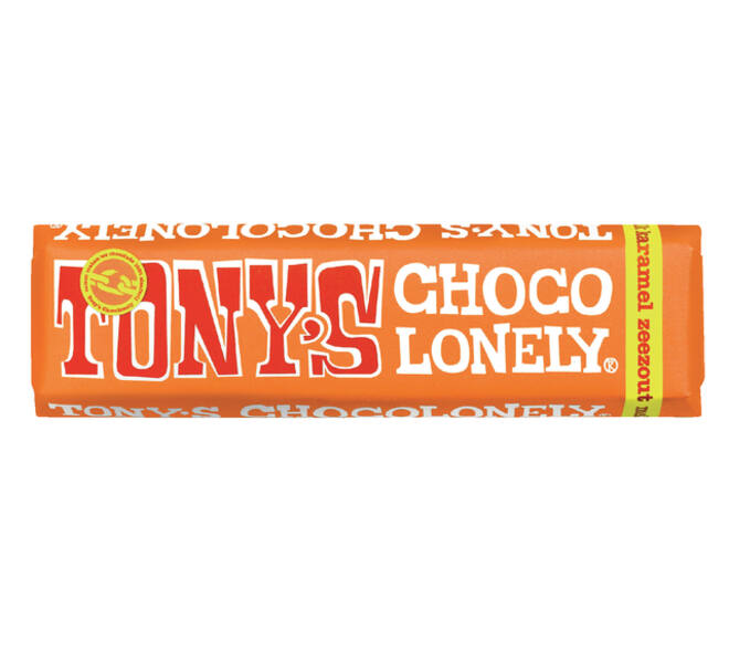Chocolade Tony's Chocolonely karamel zeezout reep 47gr